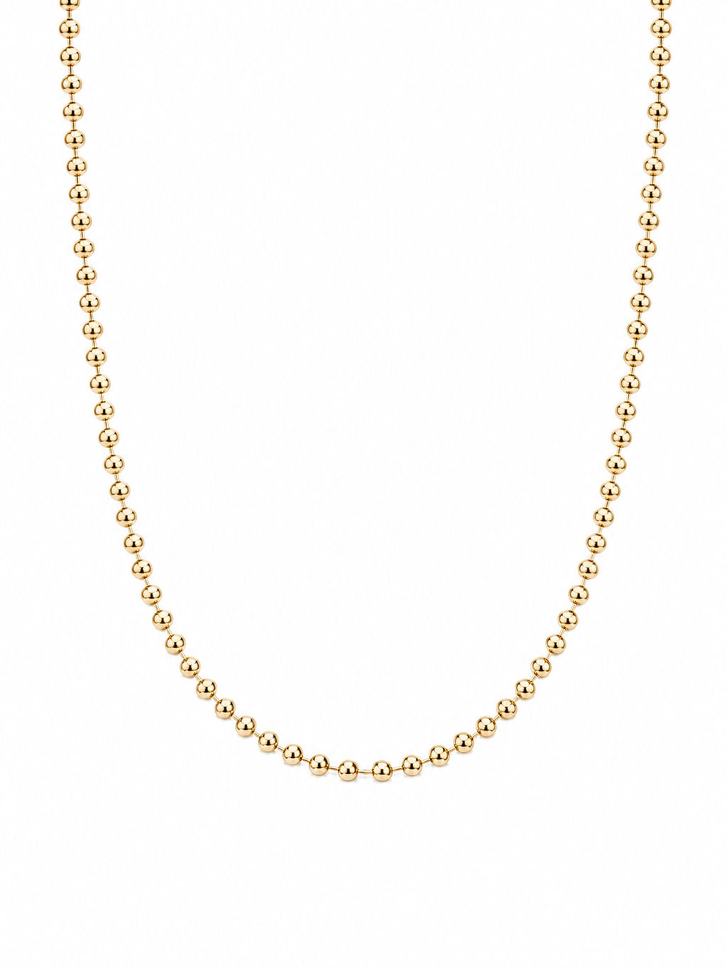 14k Yellow Gold Bead Chain Necklace