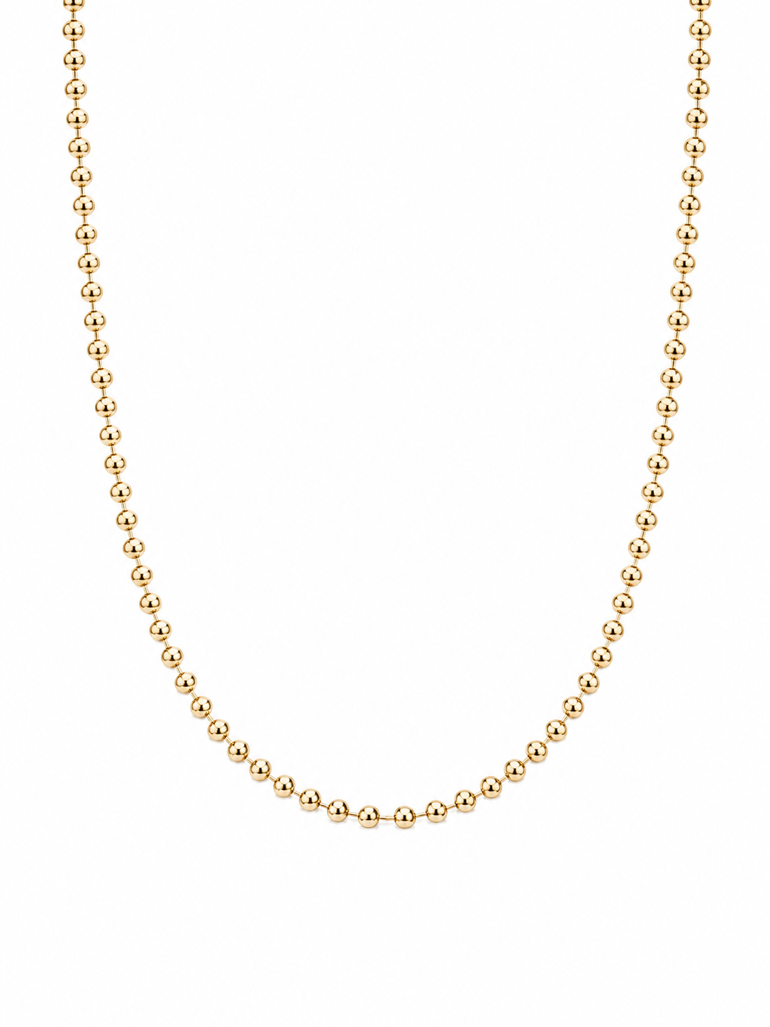 14k Yellow Gold Bead Chain Necklace
