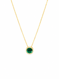 2.1ct Bezel Set Lab Diamond Emerald Slide Necklace
