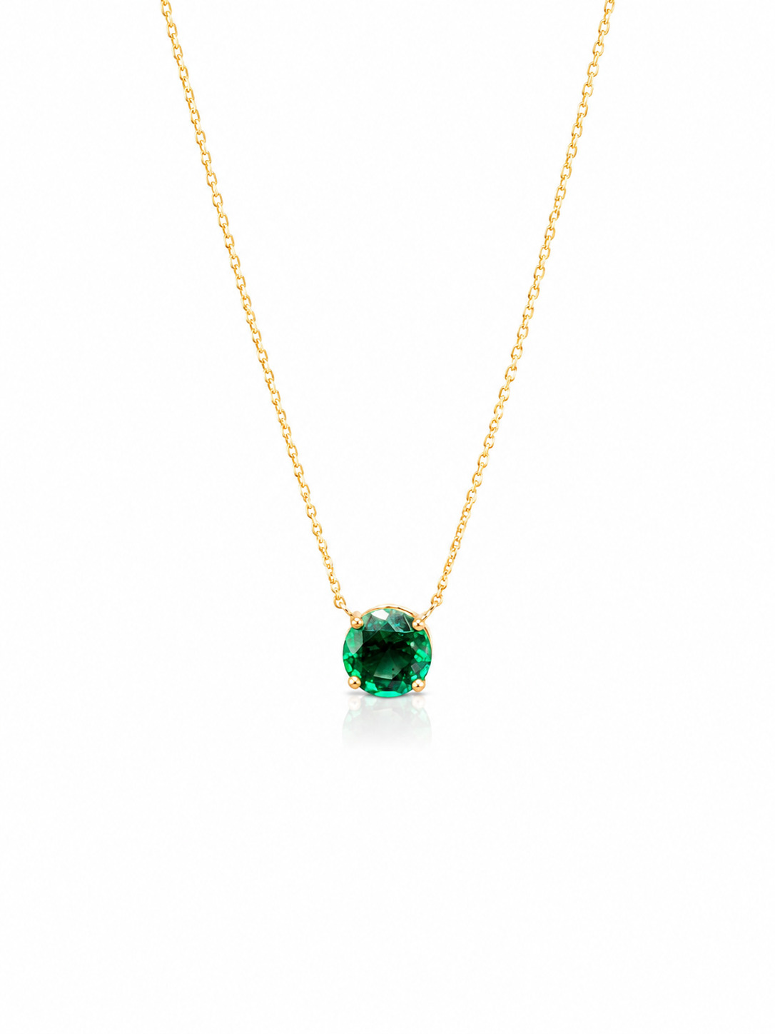 2.1ct Lab Emerald Slide Necklace