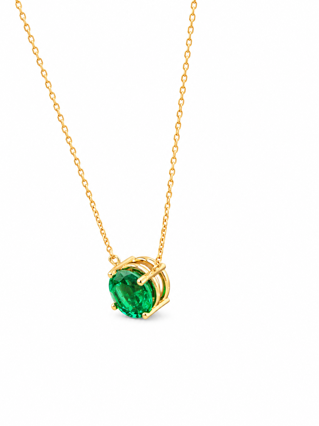 2.1ct Lab Emerald Slide Necklace