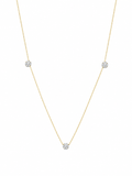3 Stone Lab Diamond Floating Necklace