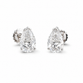 Pear Shaped Lab Diamond Earrings (14k White Gold)