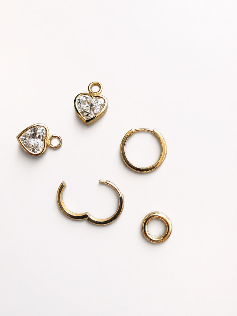 4ctw Heart Shaped Lab Diamond Earrings and Necklace Charm