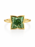 4.4ct Lily Cut Green Lab Diamond Bezel Set Ring (18K)