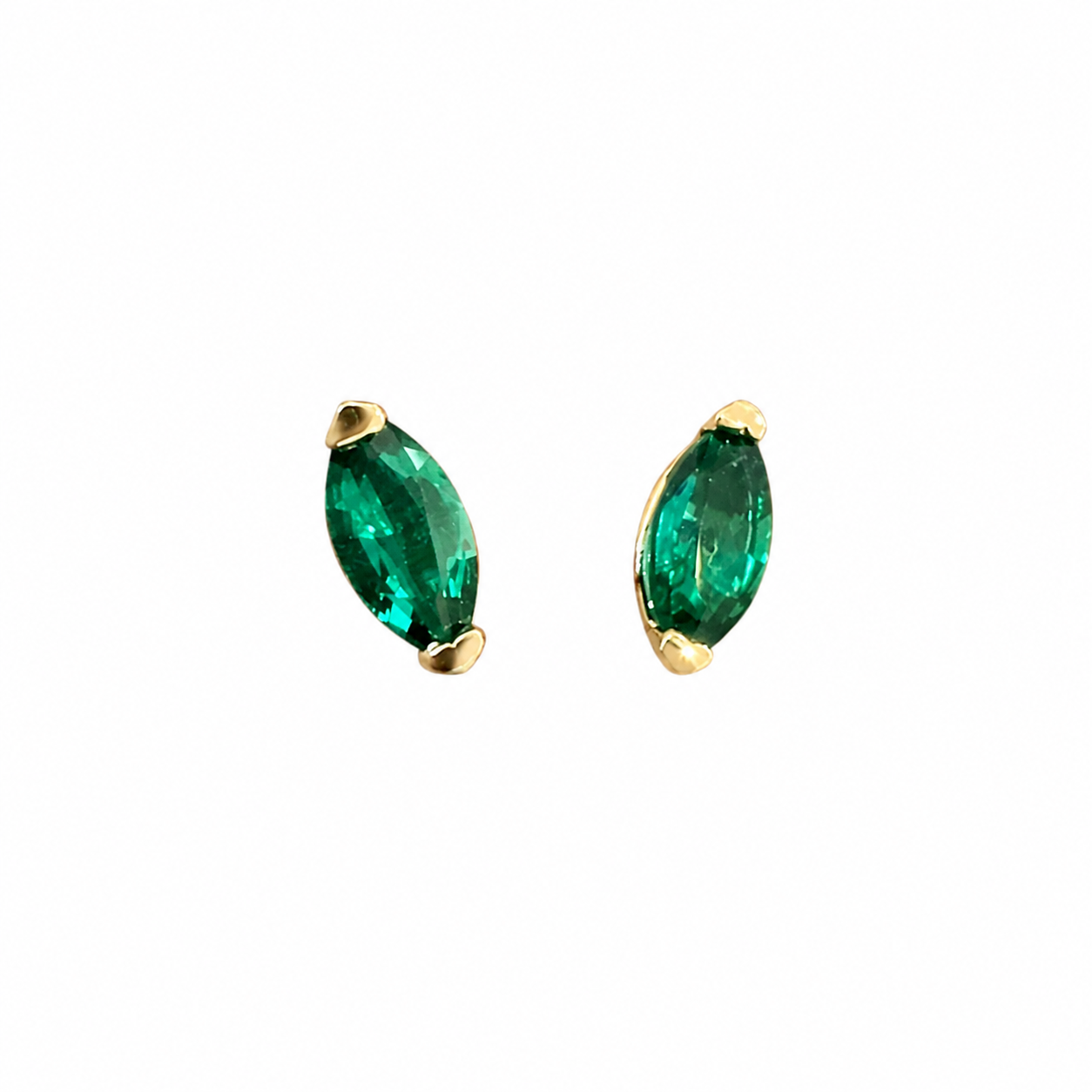 Lab Emerald Marquise Earrings