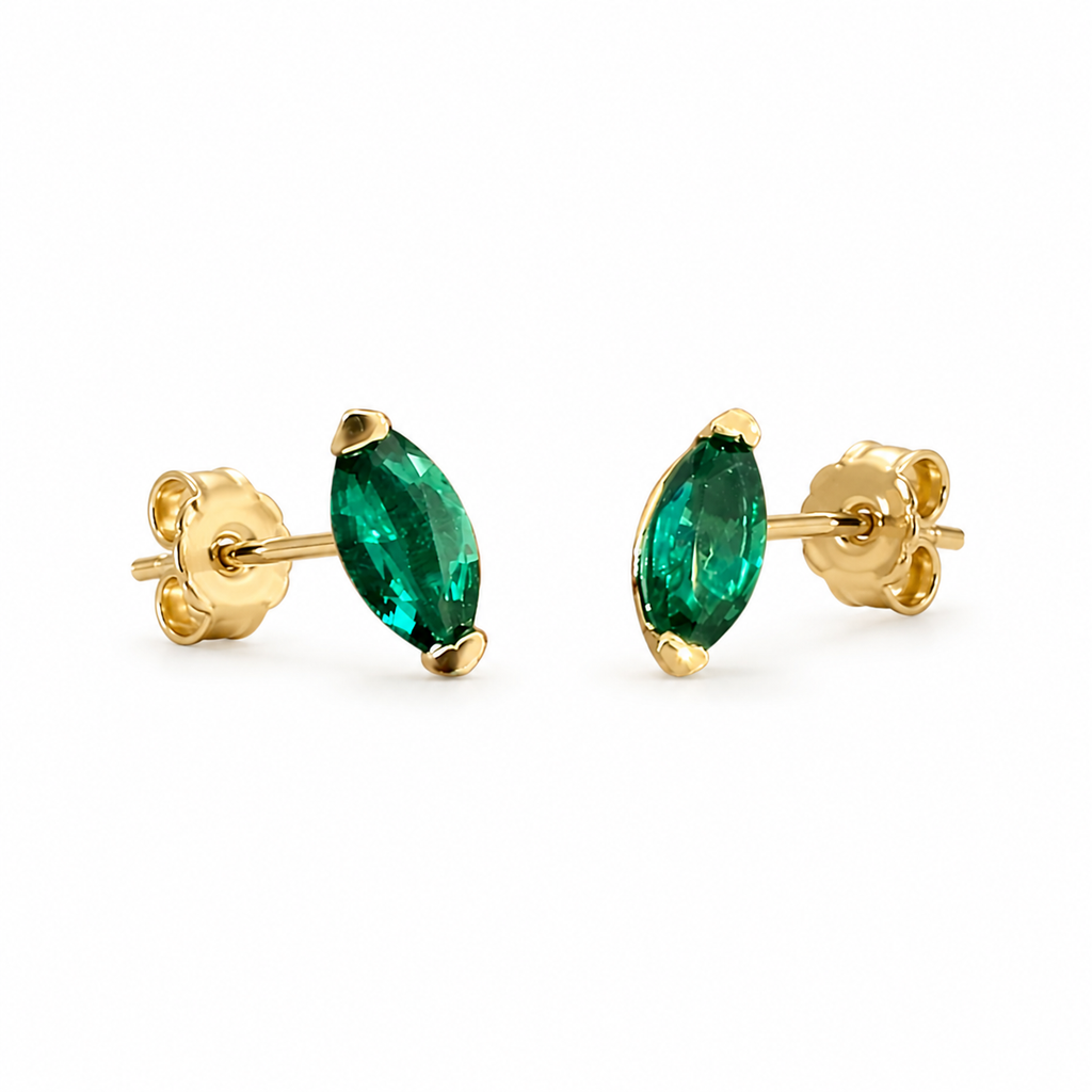 Lab Emerald Marquise Earrings