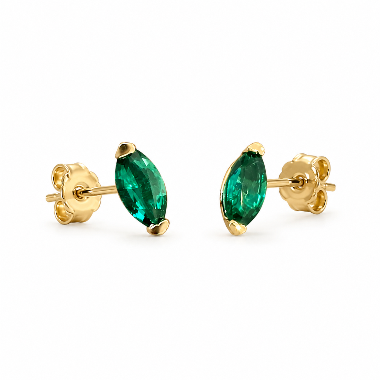 Lab Emerald Marquise Earrings