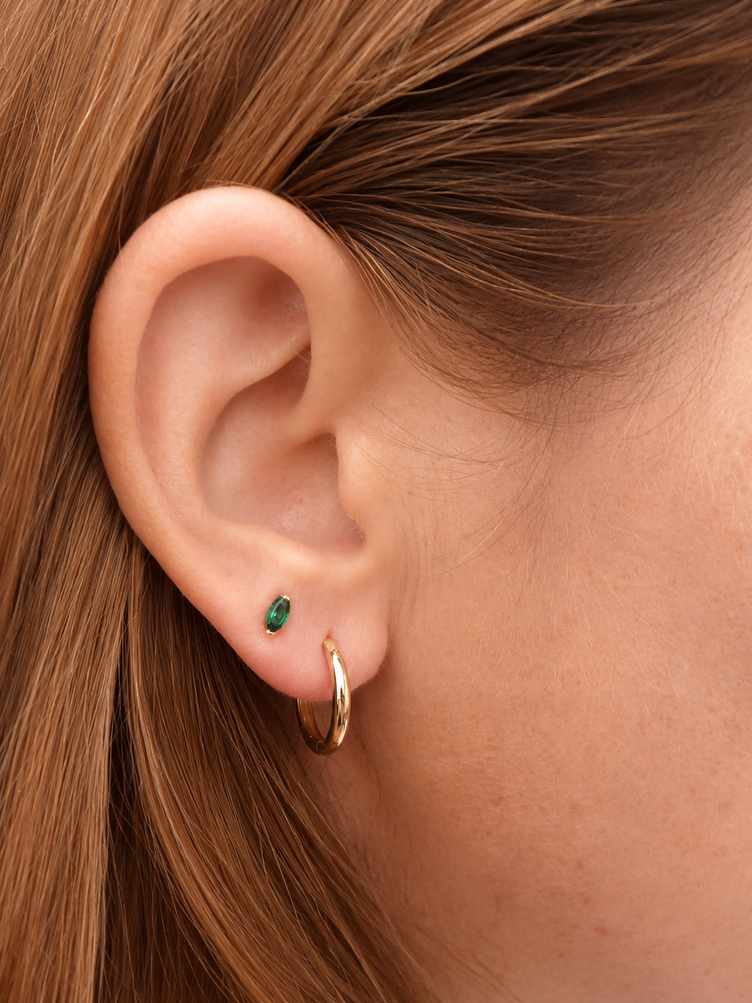 Lab Emerald Marquise Earrings