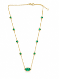 Marquise Lab Emerald Station Necklace