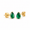 Lab Emerald Pear Shaped Earrings
