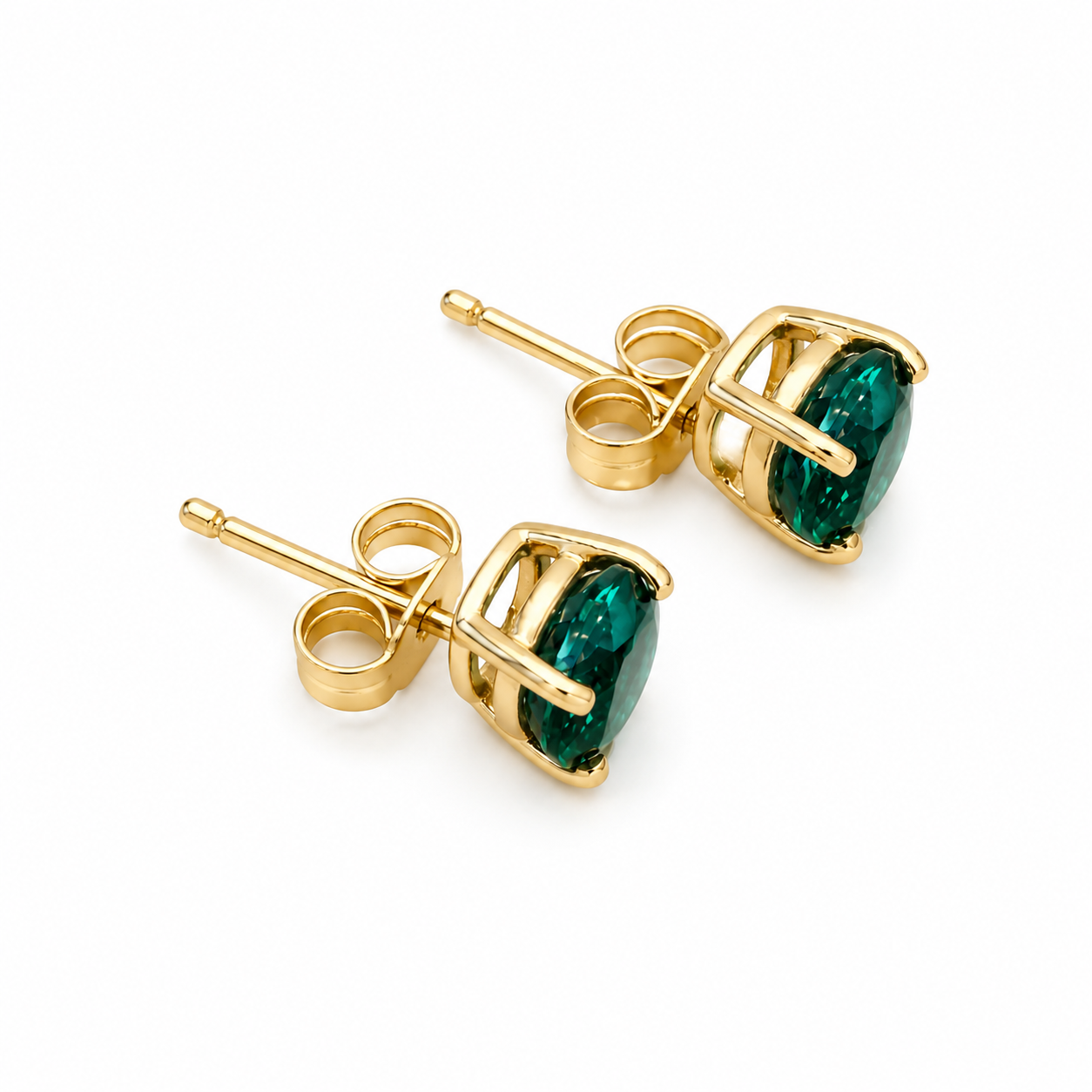 Lab Emerald Pear Shaped Earrings