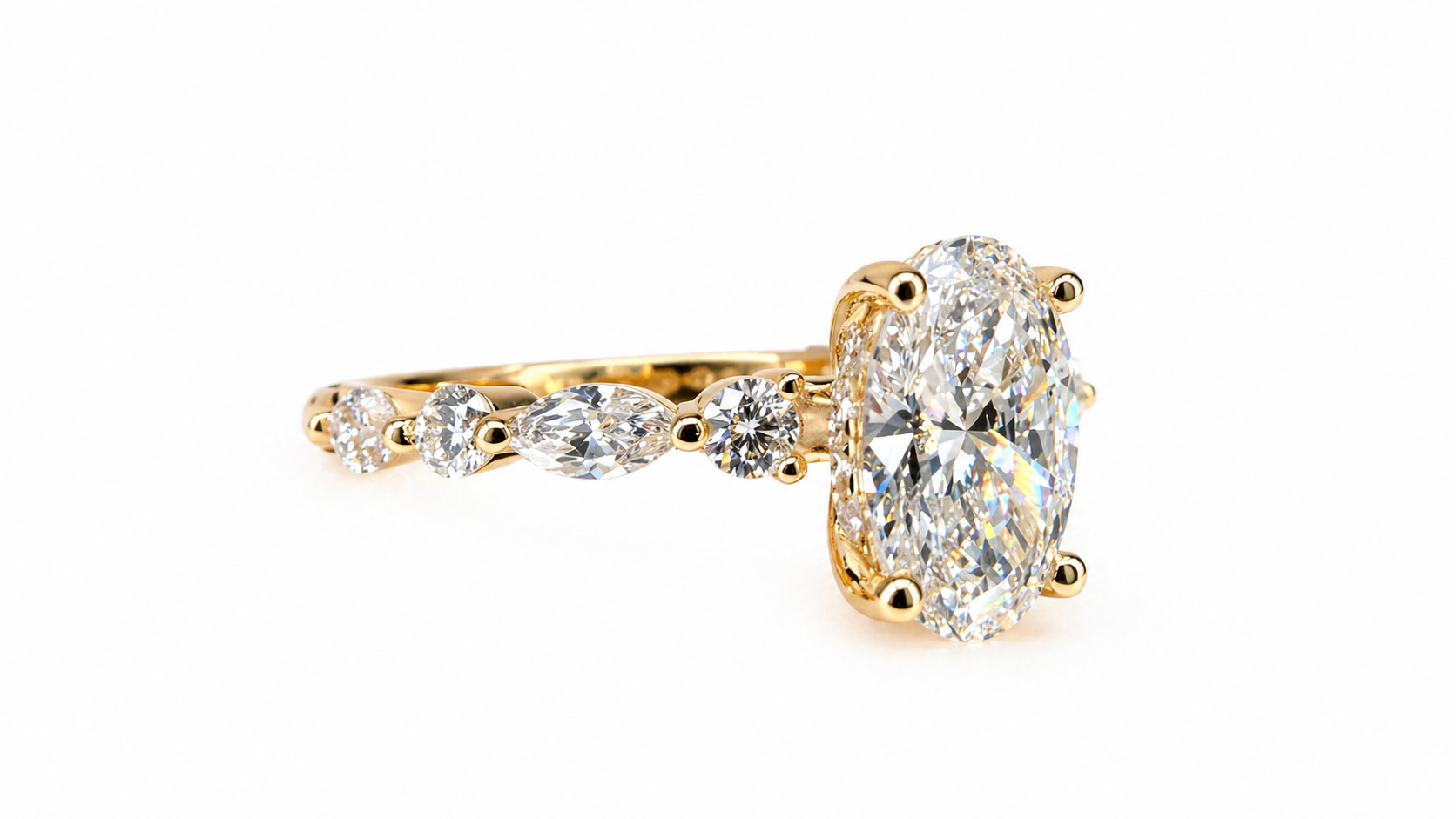 Oval Lab Diamond Engagement Ring