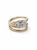 3ct Pear Shaped Lab Diamond Serpentine Ring