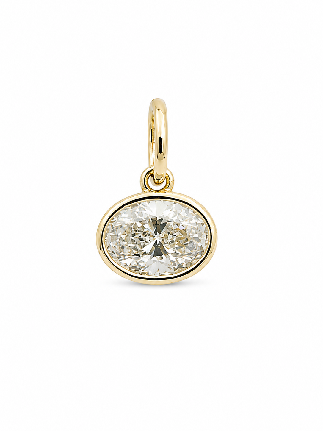 3ct Oval Lab Diamond Bezel Set Necklace Pendant