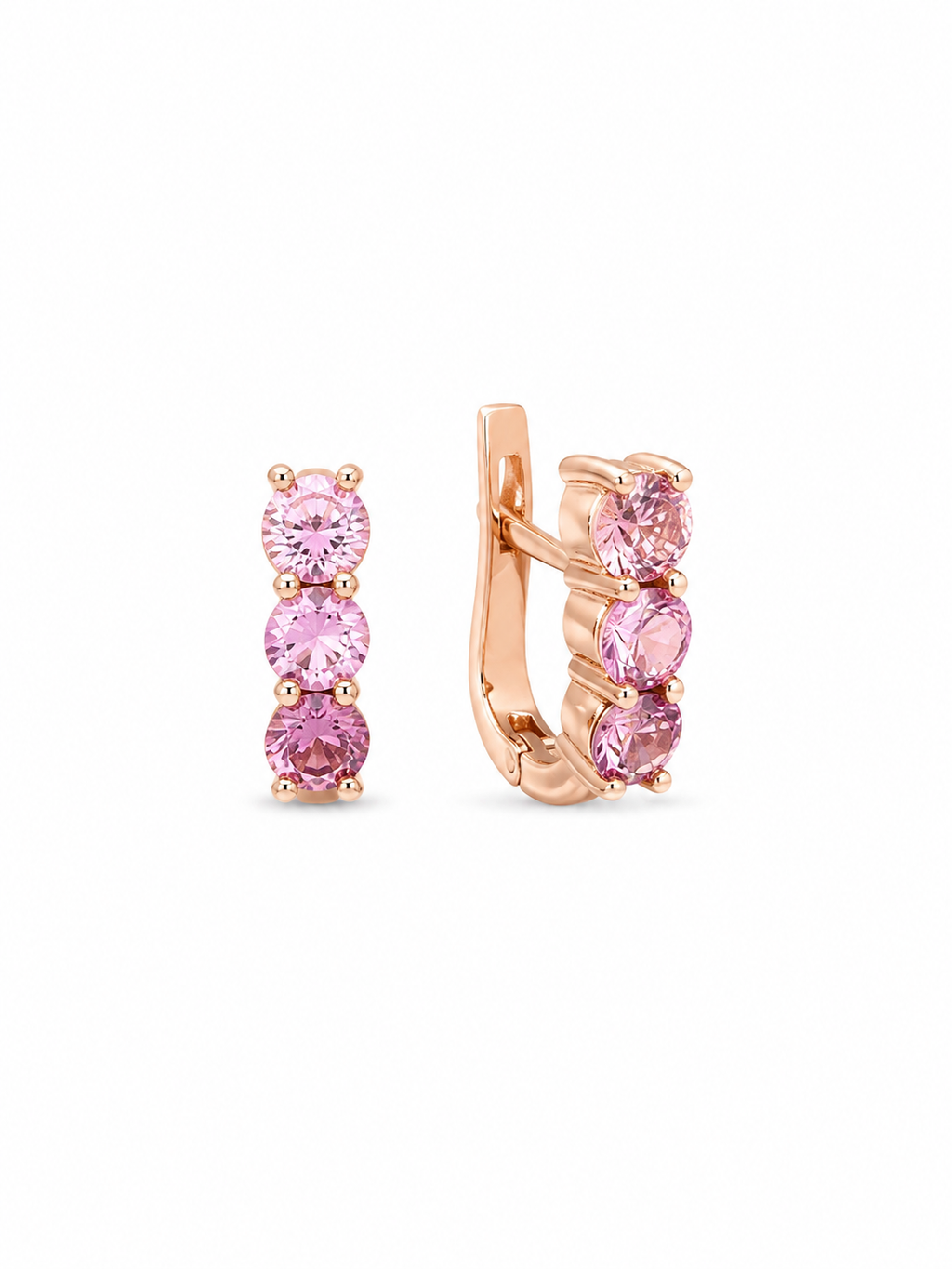 Pink Sapphire Huggie Earrings