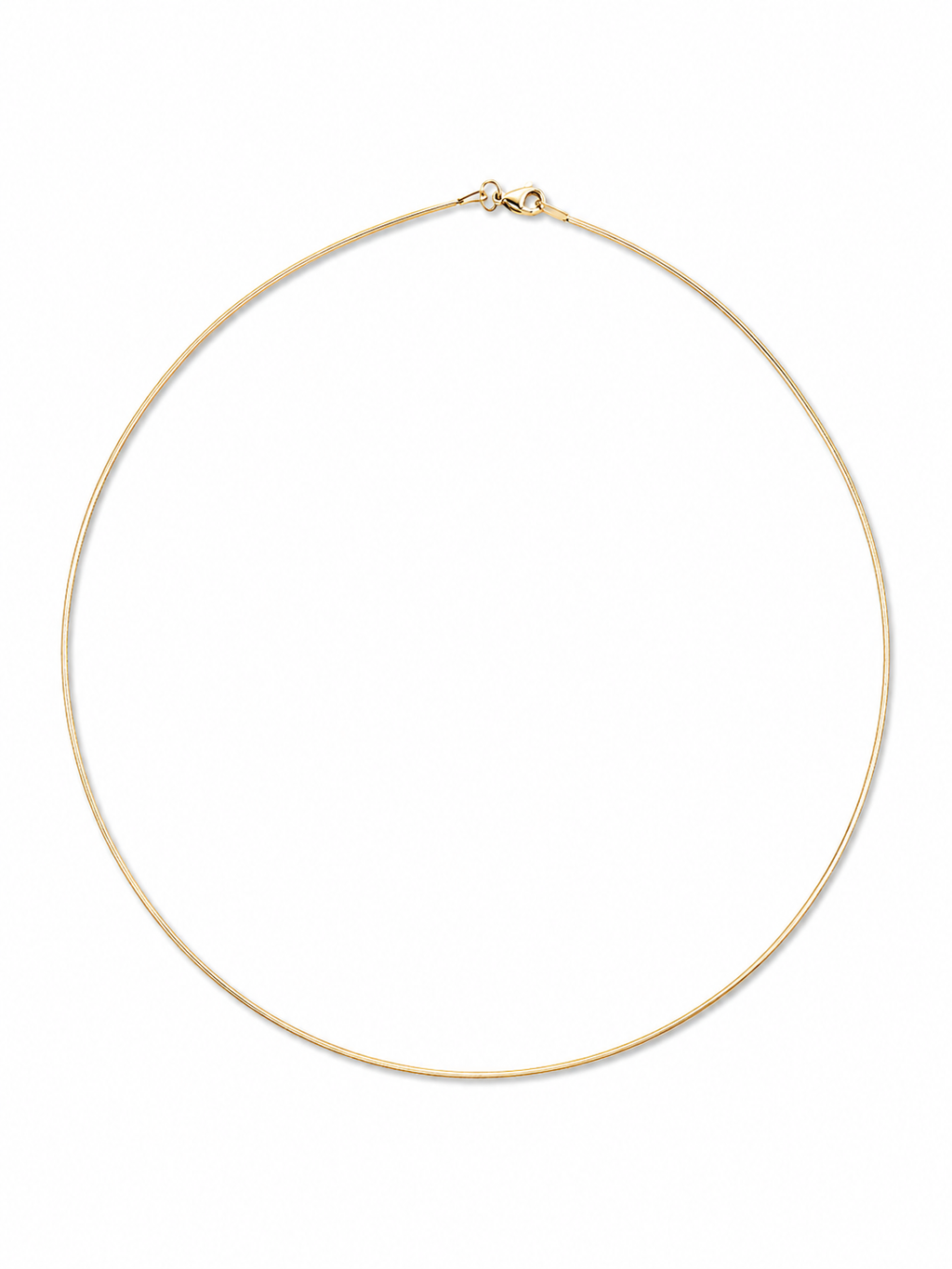 16" Solid 14k Yellow Gold 1mm Wire Chocker Necklace