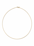 16" Solid 14k Yellow Gold 1mm Wire Chocker Necklace