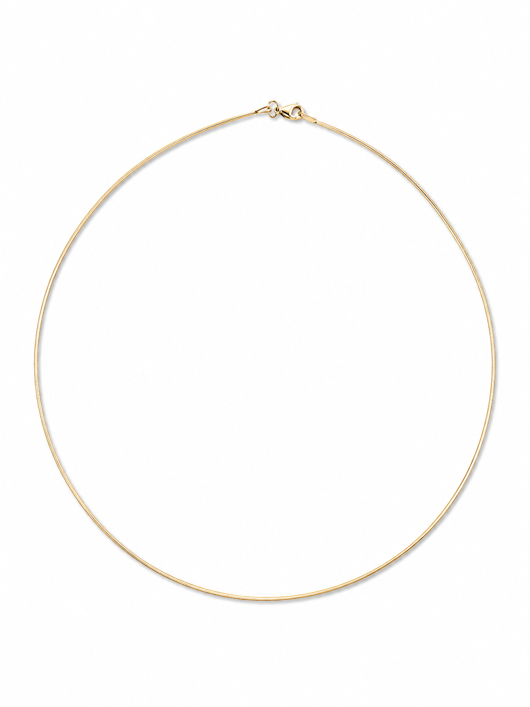 16" Solid 14k Yellow Gold 1mm Wire Chocker Necklace