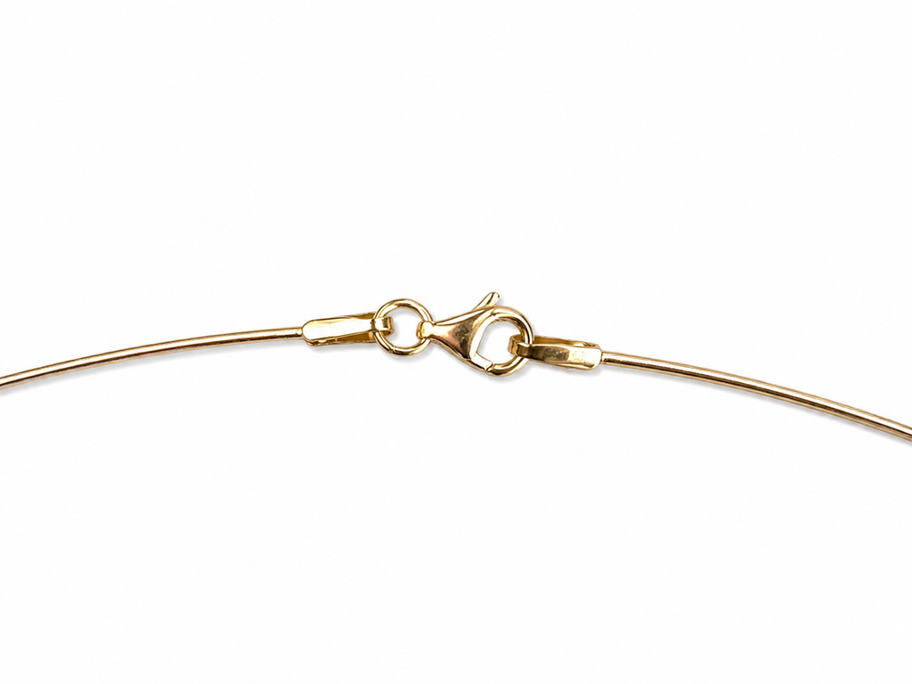 16" Solid 14k Yellow Gold 1mm Wire Chocker Necklace