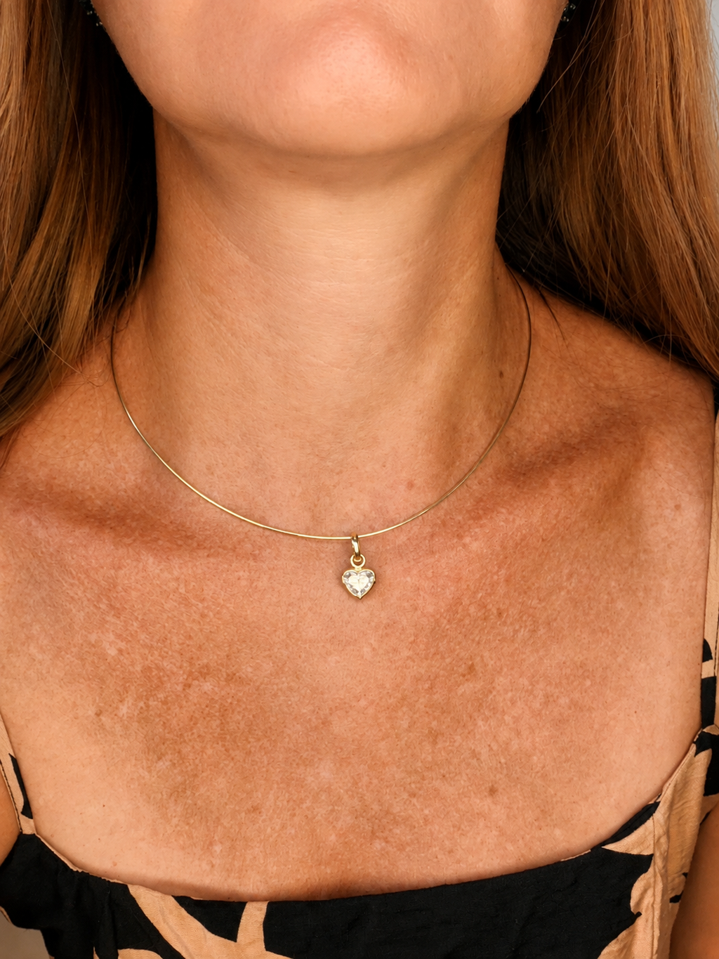 16" Solid 14k Yellow Gold 1mm Wire Chocker Necklace